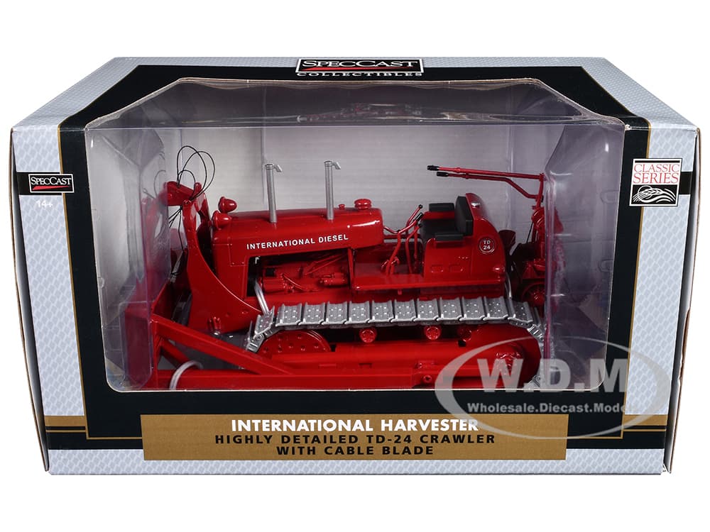 International Harvester TD-24 Crawler with Cable Blade Red "Classic Series" 1/25 Diecast Model by SpecCast