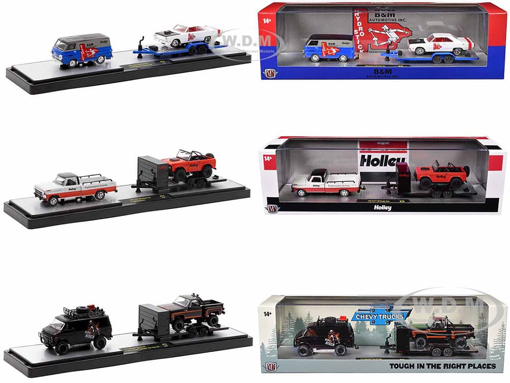Auto Haulers Set of 3 Trucks Release 79 Limited Edition to 8000 pieces Worldwide 1/64 Diecast Models by M2 Machines