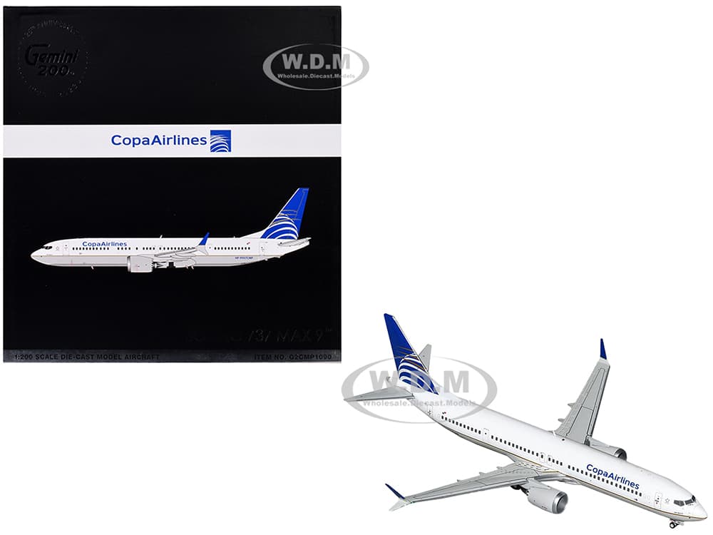 Boeing 737 MAX 9 Commercial Aircraft "Copa Airlines" (HP-9907CMP) White with Blue Tail "Gemini 200" Series 1/200 Diecast Model Airplane by GeminiJets