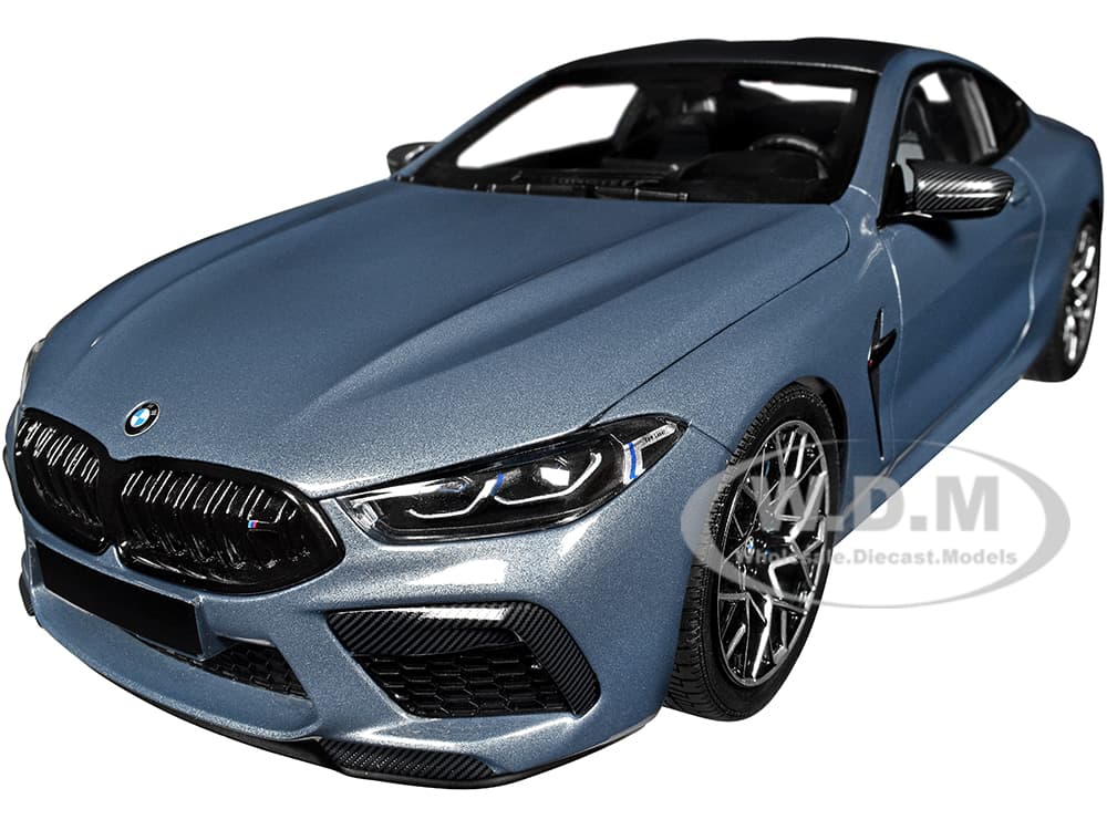 2020 BMW M8 Coupe Blue Metallic with Carbon Top 1/18 Diecast Model Car by Minichamps