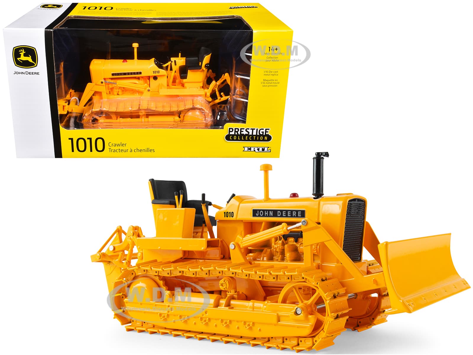 John Deere 1010 Crawler Dozer Yellow "Prestige Collection" 1/16 Diecast Model by ERTL TOMY