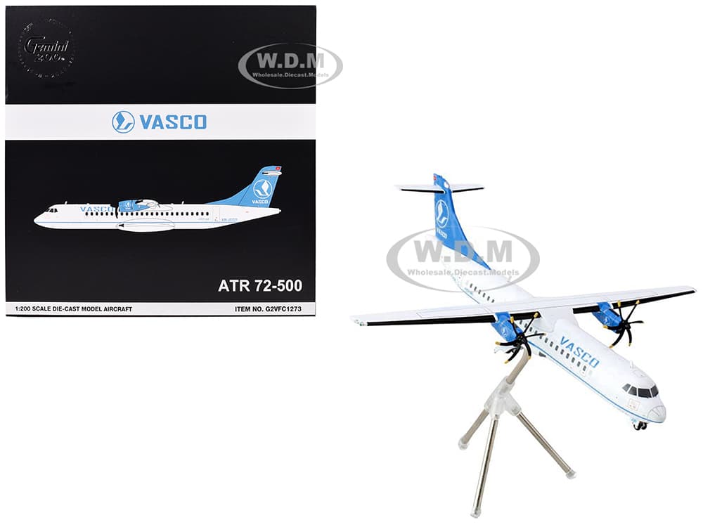 ATR 72-500 Commercial Aircraft "Vietnam Air Services Company (VASCO)" (VN-B221) White with Blue Tail "Gemini 200" Series 1/200 Diecast Model Airplane
