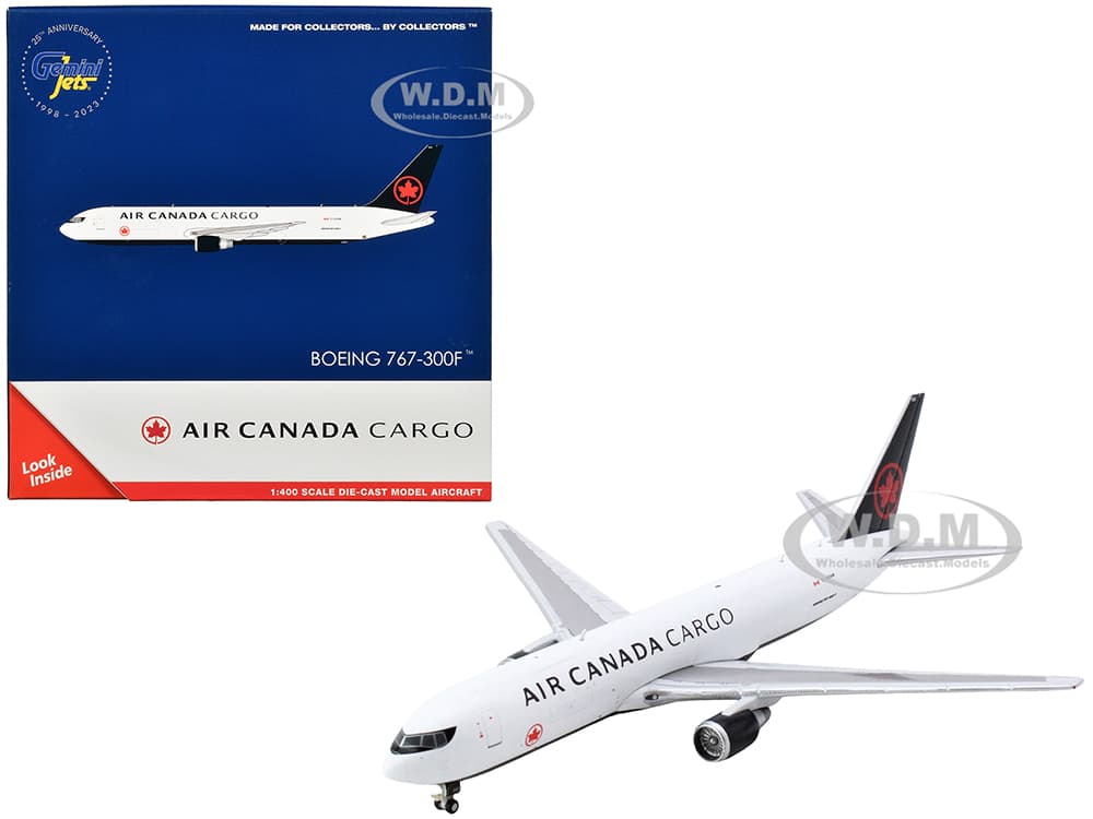 Boeing 767-300F Commercial Aircraft "Air Canada Cargo" (C-GXHM) White with Black Tail 1/400 Diecast Model Airplane by GeminiJets