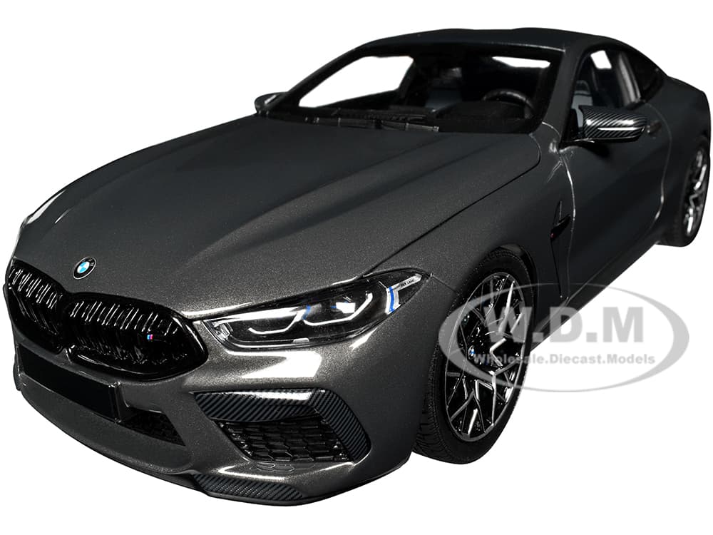 2020 BMW M8 Coupe Gray Metallic with Carbon Top 1/18 Diecast Model Car by Minichamps