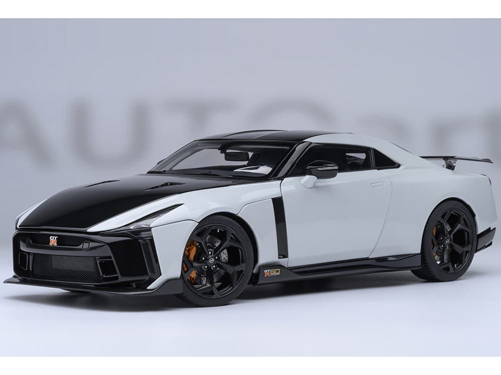 Nissan GT-R50 By ItalDesign Black and White Metallic 1/18 Model Car by Autoart