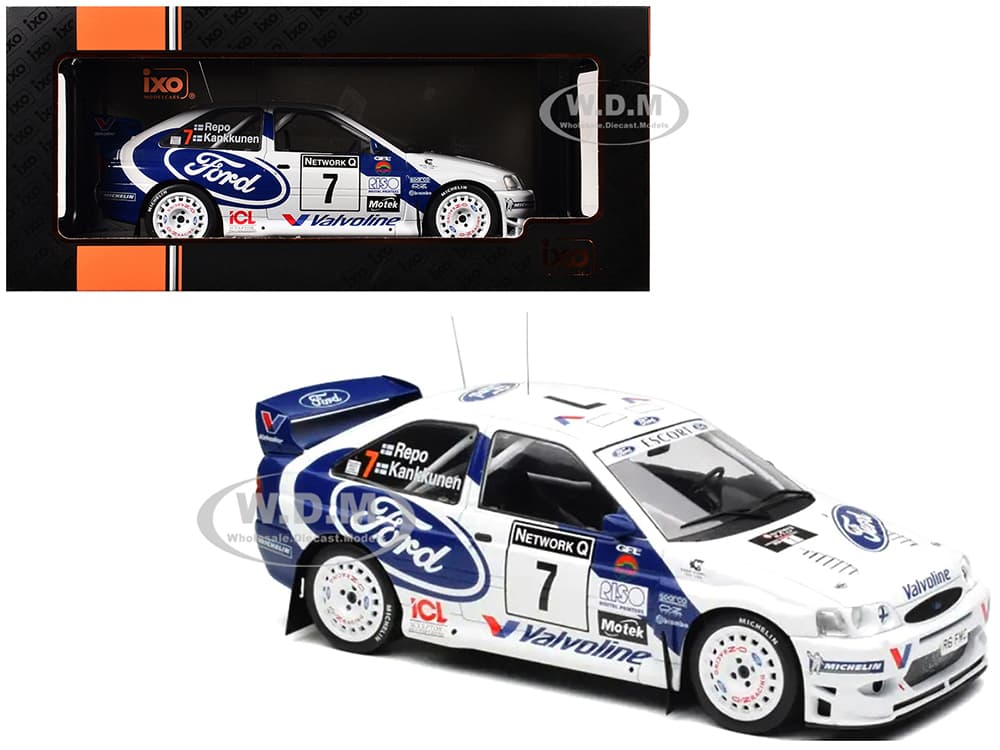 Ford Escort WRC 7 Juha Kankkunen - Juha Repo 2nd Place "RAC Rally" (1998) 1/18 Diecast Model Car by IXO Models