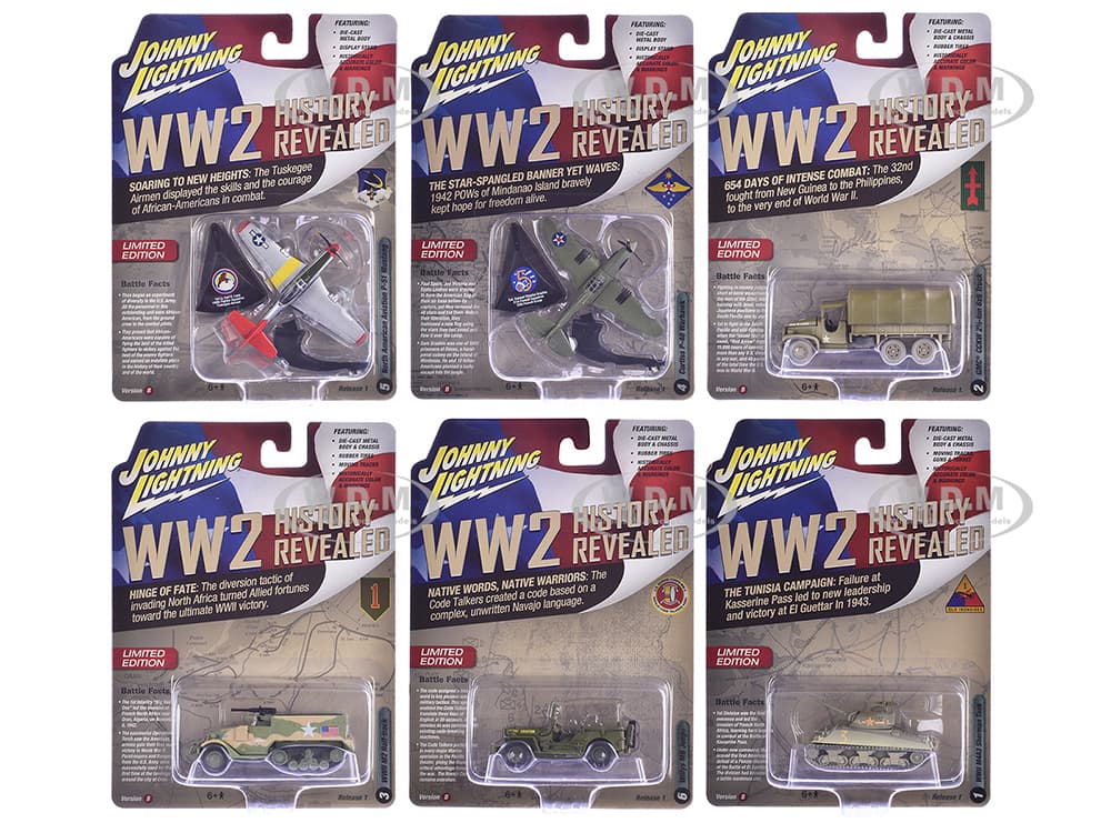 "Military" Set B of 6 pieces 2024 Release 1 Limited Edition Diecast Models by Johnny Lightning