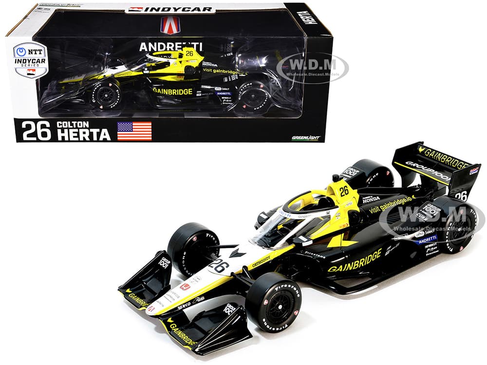 Dallara IndyCar 26 Colton Herta "Gainbridge" Andretti Autosport (Road Course Configuration) "NTT IndyCar Series" (2024) 1/18 Diecast Model Car by Gre