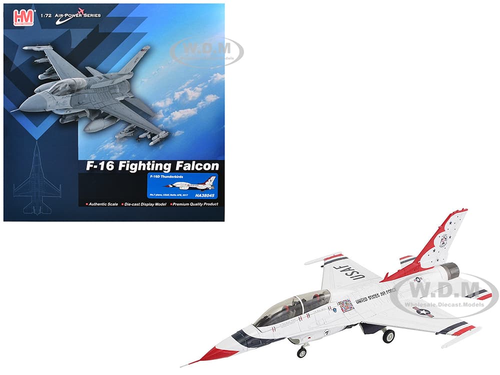 Lockheed F-16D Fighting Falcon Fighter Aircraft "No.7 Thunderbirds Nellis Air Force Base" (2017) United States Air Force "Air Power Series" 1/72 Diec