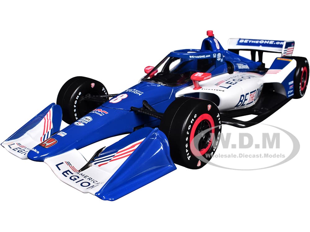Dallara IndyCar 8 Linus Lundqvist "The American Legion" Chip Ganassi Racing (Road Course Configuration) "NTT IndyCar Series" (2024) 1/18 Diecast Mode