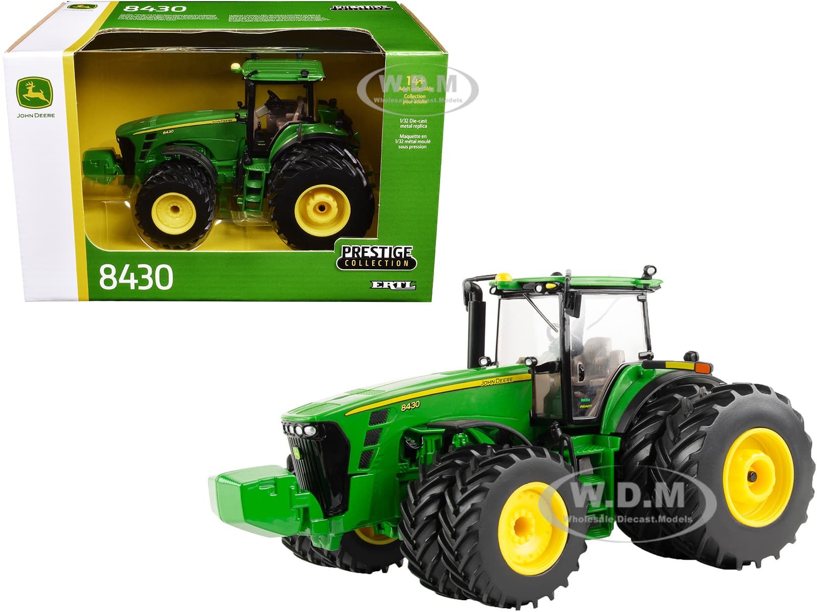 John Deere 8430 Tractor with Dual Wheels Green "Prestige Collection" 1/32 Diecast Model by ERTL TOMY
