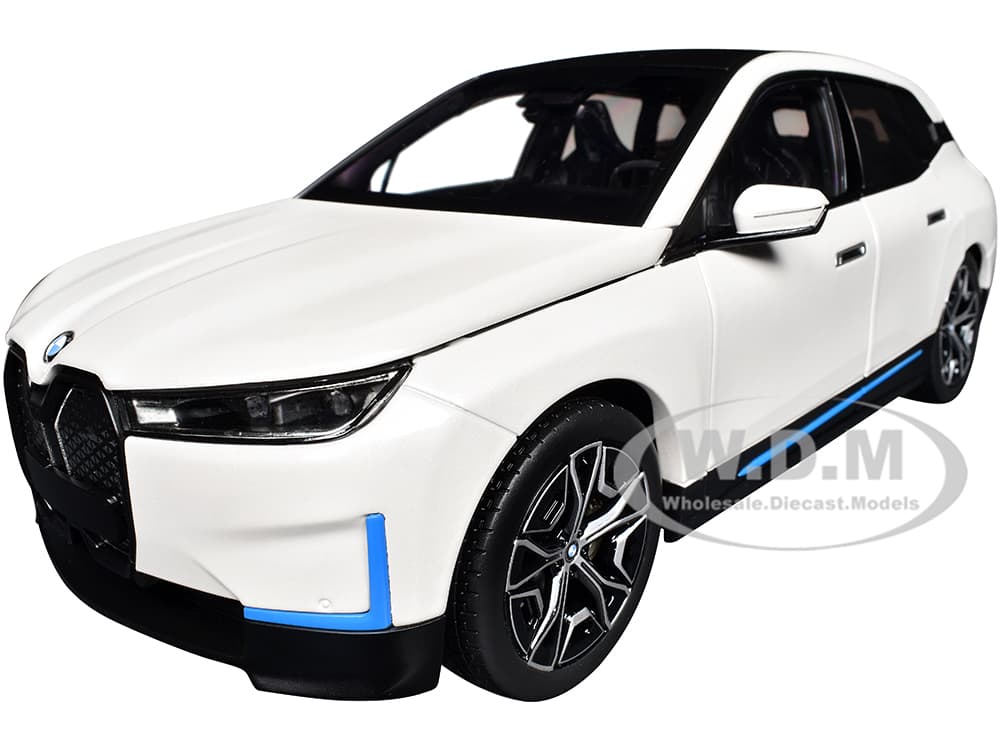 BMW iX White Metallic 1/18 Diecast Model Car by Minichamps