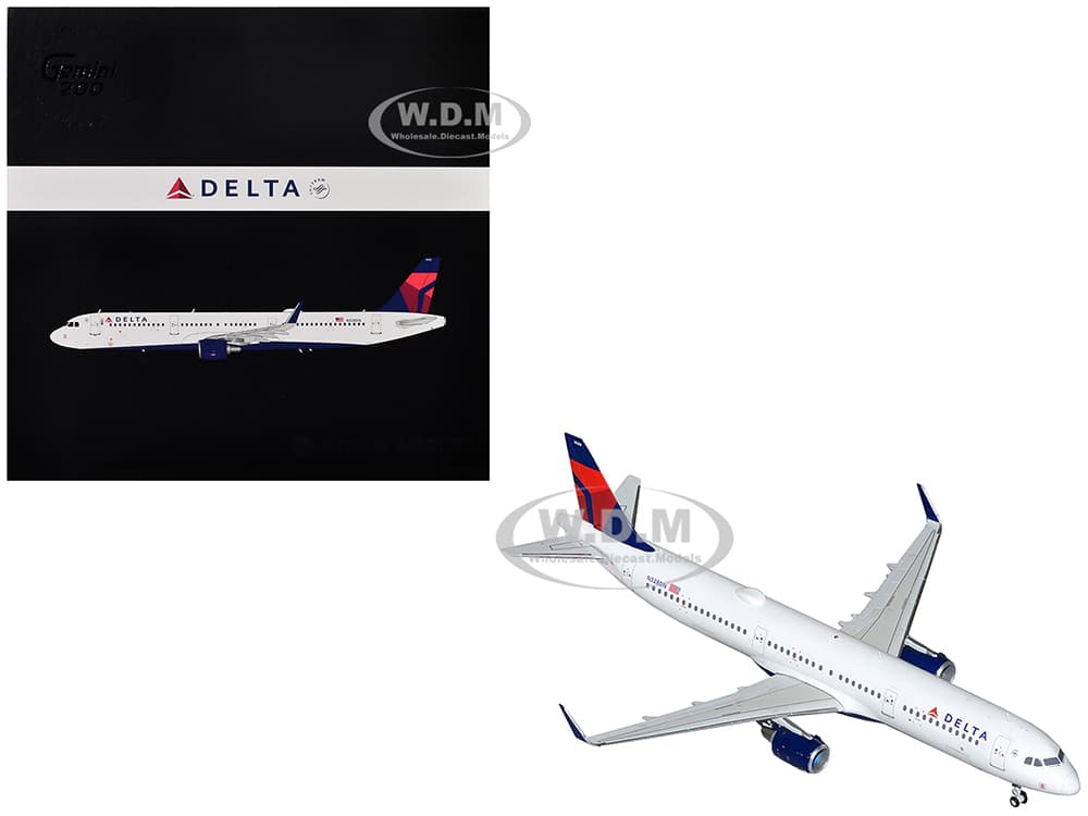 Airbus A321 Commercial Aircraft "Delta Air Lines" (N328DN) White with Blue and Red Tail "Gemini 200" Series  1/200 Diecast Model Airplane by GeminiJe