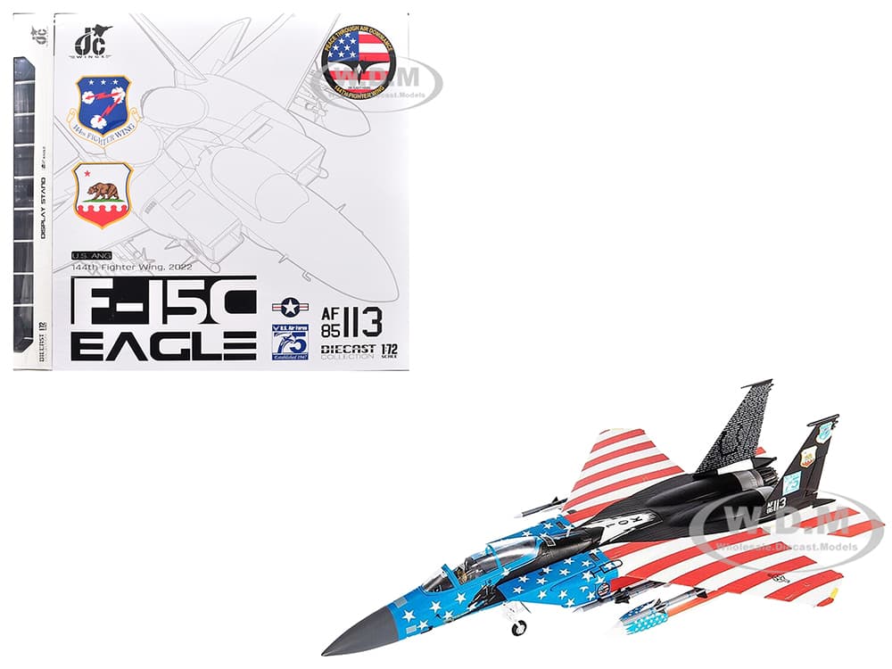 McDonnell Douglas F-15C Eagle Fighter Aircraft "144th Fighter Wing 75th Anniversary Fresno Air National Guard Base California" (2022) United States A