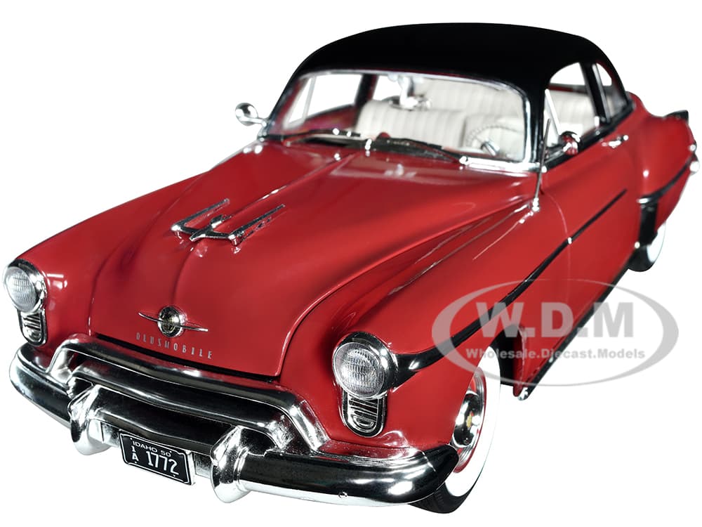 1950 Oldsmobile Rocket 88 Chariot Red with Black Top and Red and White Interior "American Muscle" Series 1/18 Diecast Model Car by Auto World