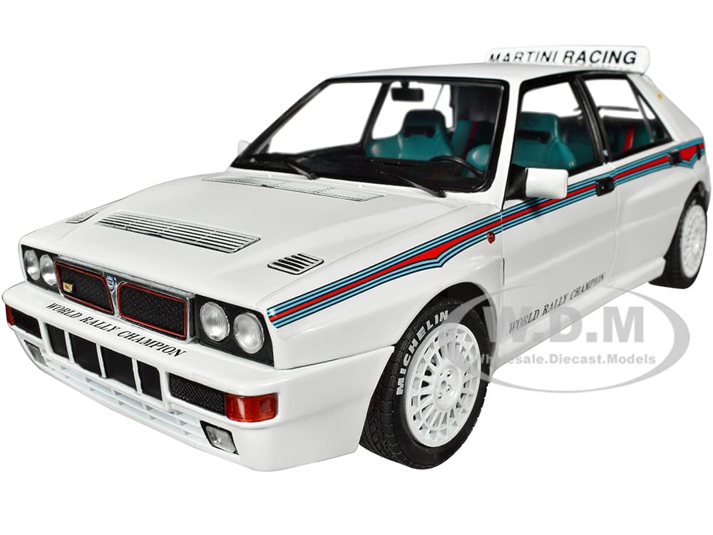 1992 Lancia Delta HF Integrale Evo 1 Martini 6 White with Blue and Red Stripes "World Rally Champion - Martini Racing" 1/18 Diecast Model Car by Soli