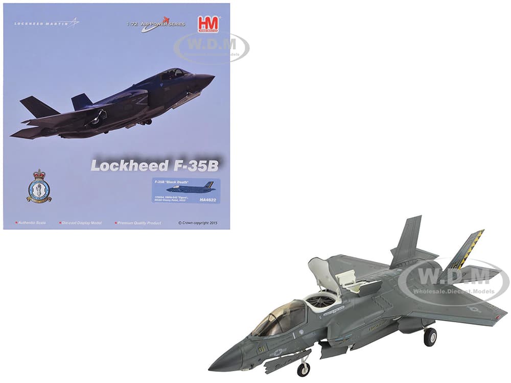 Lockheed Martin F-35B Lightning II Aircraft "Black Death VMFA-542 MCAS Cherry Point" (2023) United States Marine Corps "Air Power Series" 1/72 Diecas