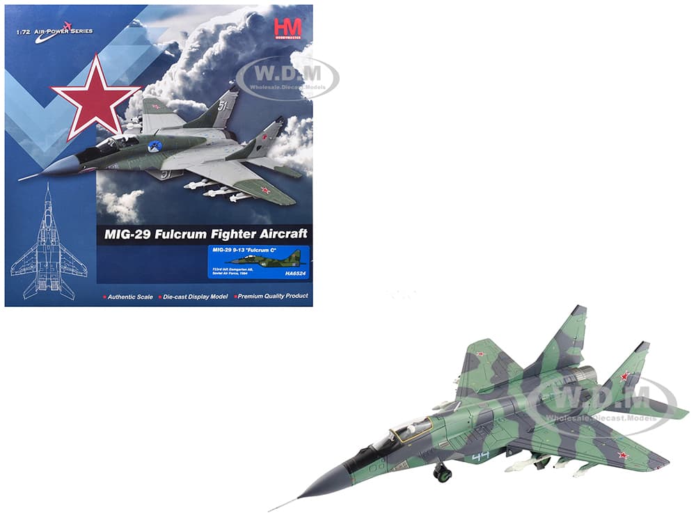Mikoyan MIG-29 Fulcrum C Aircraft "733rd IAP Damgarten Air Base" (1994) Soviet Air Force "Air Power Series" 1/72 Diecast Model by Hobby Master