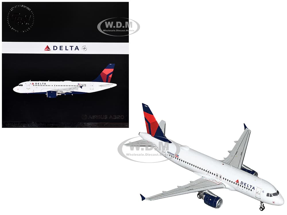 Airbus A320 Commercial Aircraft "Delta Air Lines" (N376NW) White with Red and Blue Tail "Gemini 200" Series 1/200 Diecast Model Airplane by GeminiJet