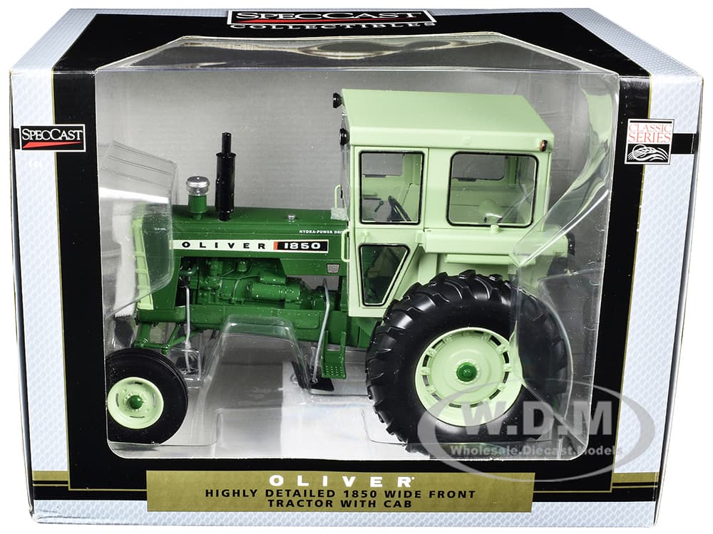 Oliver 1850 Wide Front Tractor with Cab Green "Classic Series" 1/16 Diecast Model by SpecCast