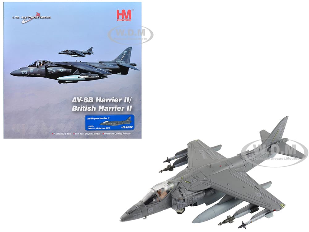 McDonnell Douglas AV-8B Plus Harrier II Aircraft "163879 VMA-211" (2013) United States Marine Corps "Air Power Series" 1/72 Diecast Model by Hobby Ma