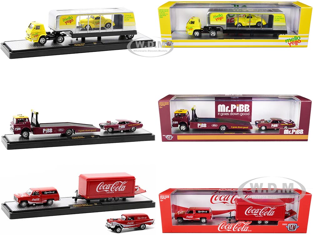 Auto Haulers "Soda" Set of 3 pieces Release 23 Limited Edition to 8400 pieces Worldwide 1/64 Diecast Models by M2 Machines