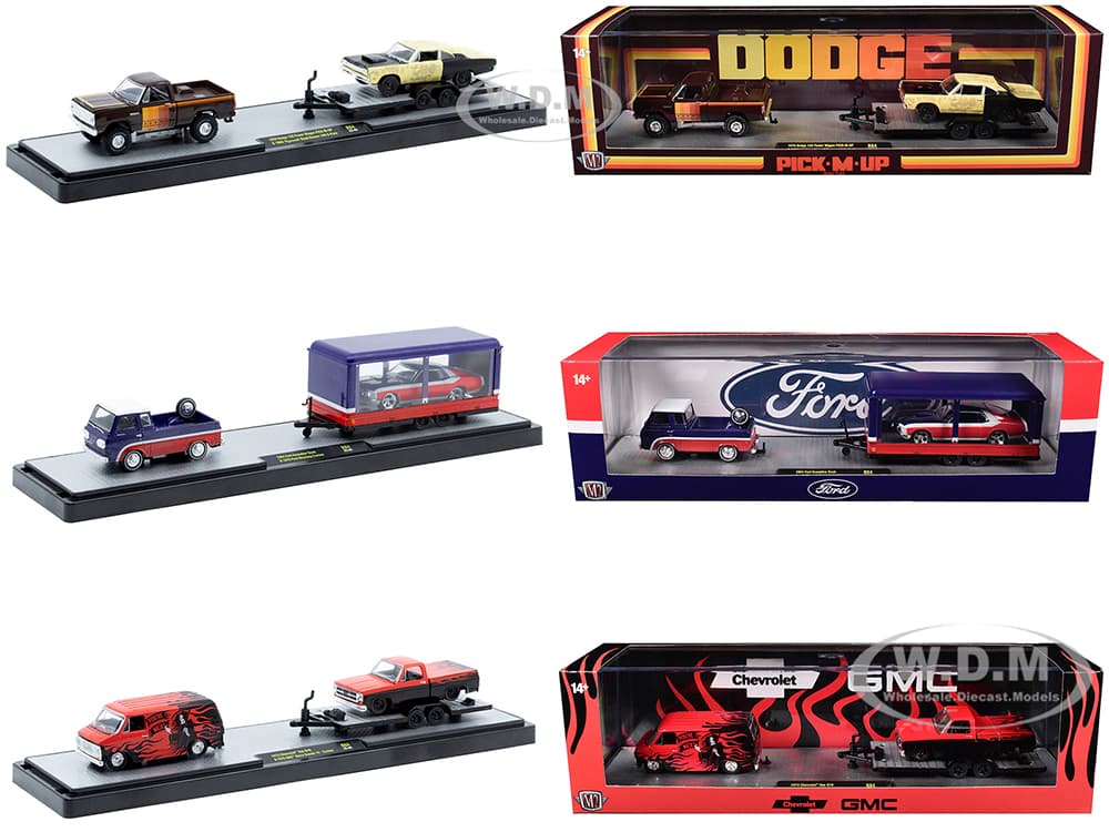 Auto Haulers Set of 3 Trucks Release 84 Limited Edition to 9600 pieces Worldwide 1/64 Diecast Models by M2 Machines