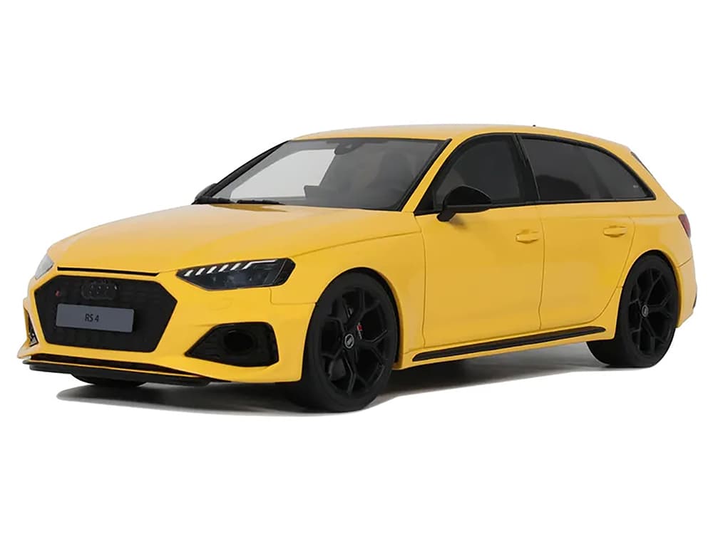 2024 Audi RS 4 "25th Anniversary" Yellow 1/18 Model Car by GT Spirit