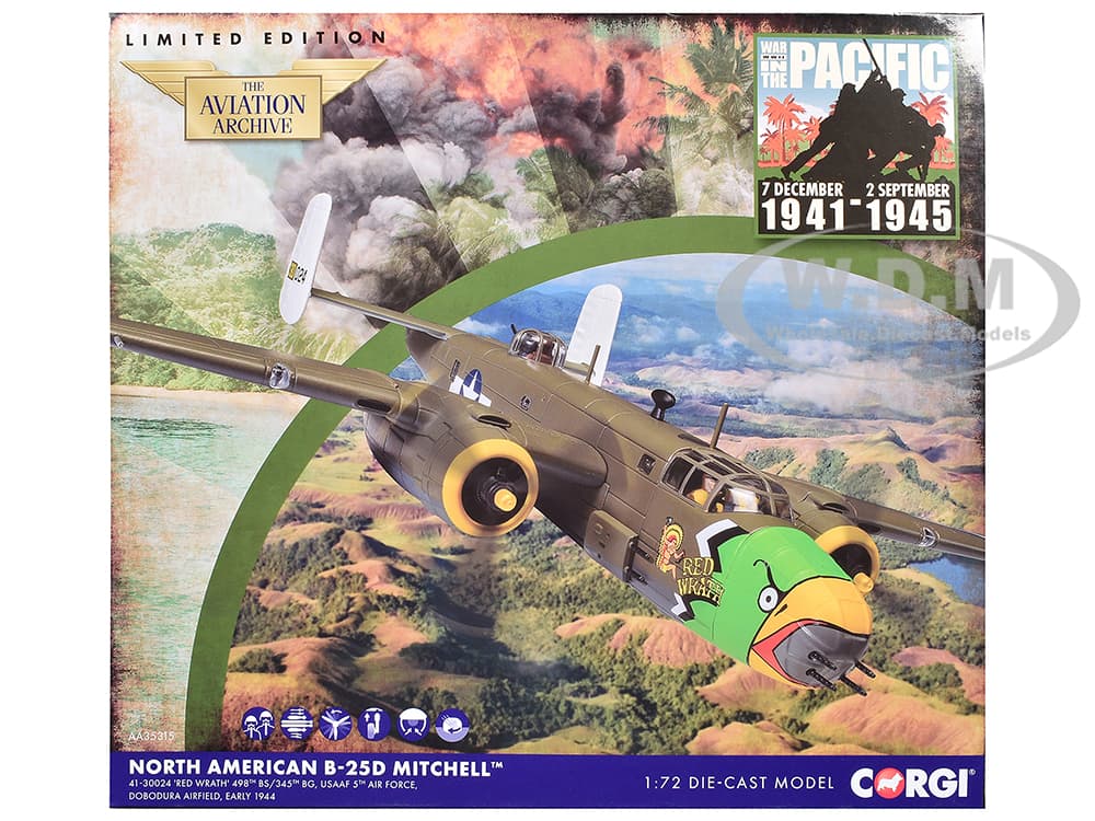North American B-25D Mitchell Bomber Aircraft "Red Wrath 498th Bombardment Squadron 345th Bombardment Group World War II" United States Army Air Forc