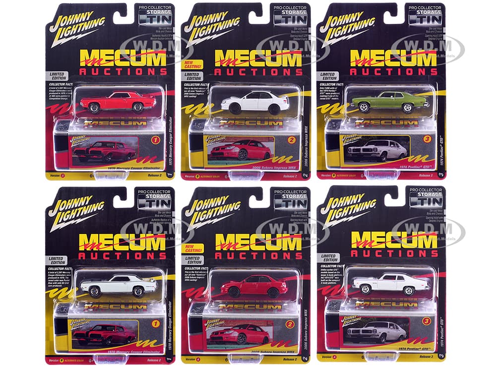Johnny Lightning Collectors Tin 2024 Set of 6 Cars Release 2 Limited Edition 1/64 Diecast Model Cars by Johnny Lightning