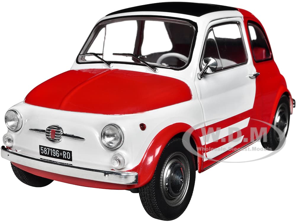 1965 Fiat 500 L Red and White with Red Interior "Robe Di Kappa" 1/18 Diecast Model Car by Solido