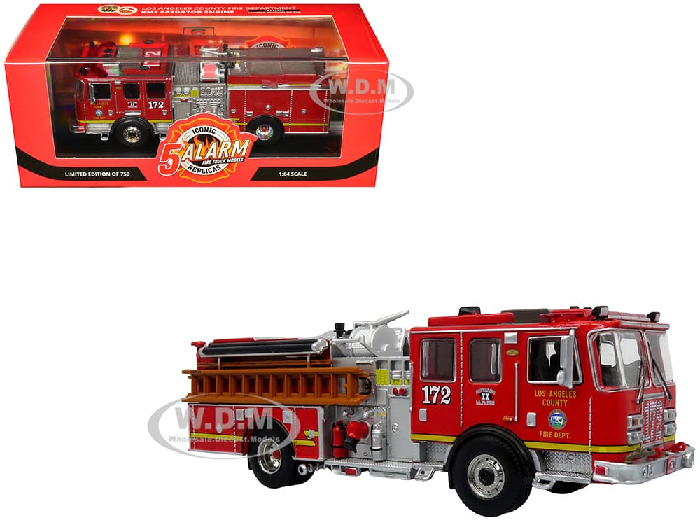 KME Predator Fire Engine 172 "Los Angeles County Fire Department" Red "5 Alarm" Series Limited Edition to 750 pieces Worldwide 1/64 Diecast Model by
