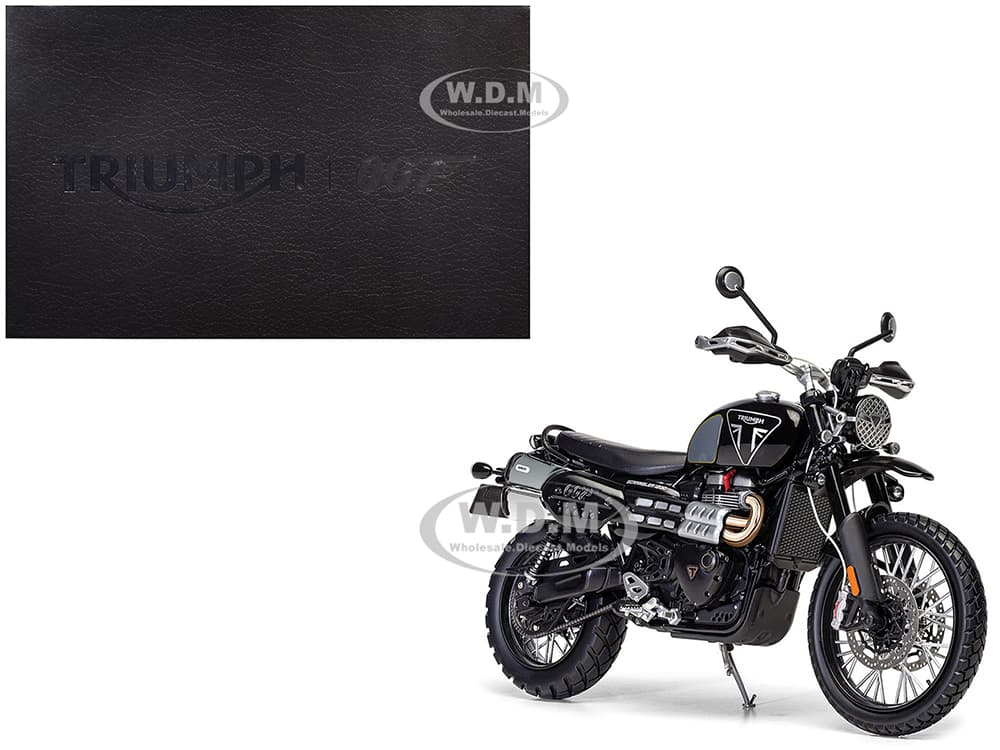 Triumph Scrambler 1200 "Bond Edition" Motorcycle Black 007 James Bond "No Time to Die" (2021) Movie 1/12 Diecast Model by Corgi