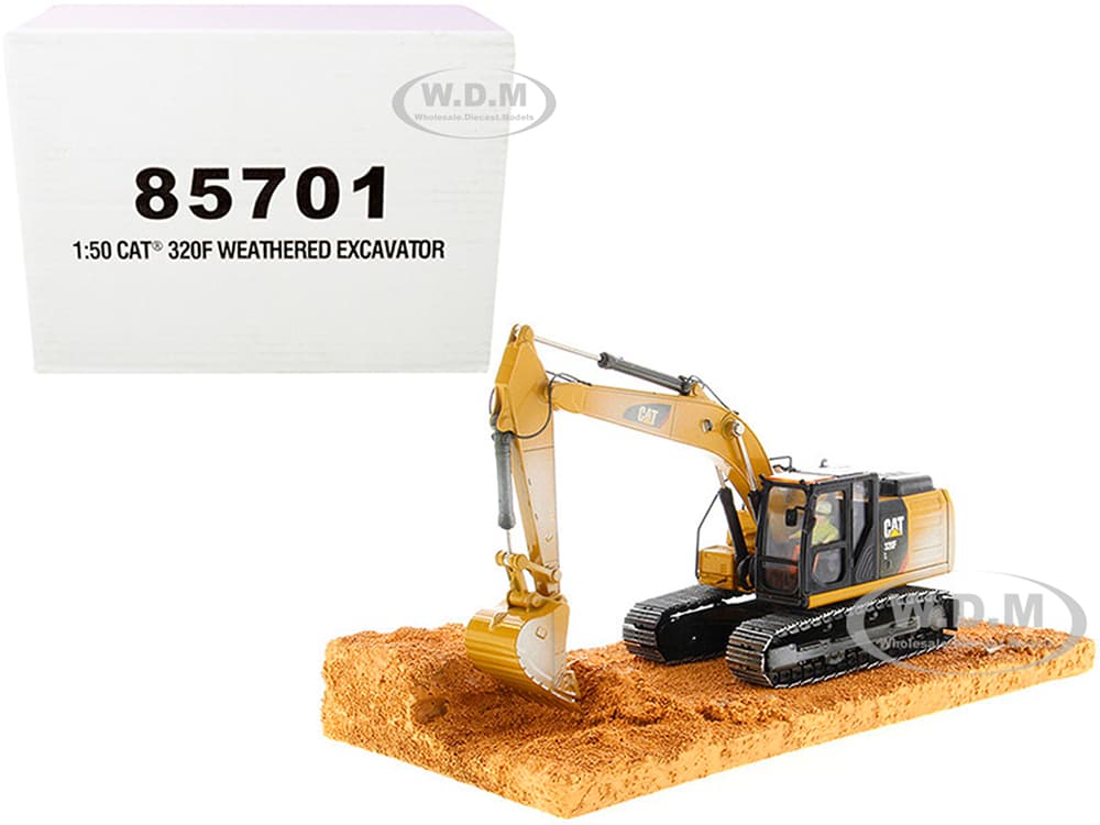CAT Caterpillar 320F Weathered Tracked Excavator with Operator "Weathered Series" 1/50 Diecast Model by Diecast Masters