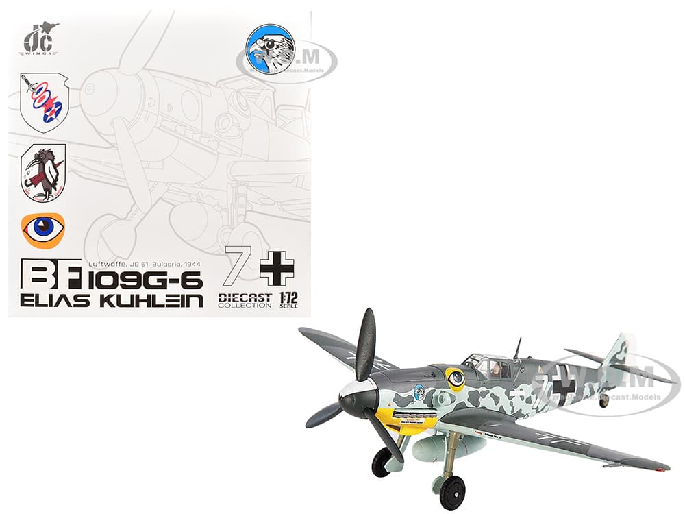 Messerschmitt BF 109G-6 Fighter Aircraft "JG 51 Bulgaria" (1944) German Luftwaffe 1/72 Diecast Model by JC Wings