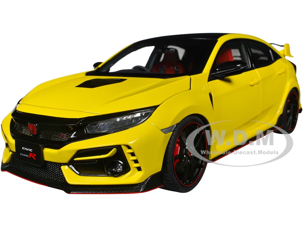 2021 Honda Civic Type R (FK8) RHD (Right Hand Drive) Sunlight Yellow Limited Edition 1/18 Model Car by Autoart