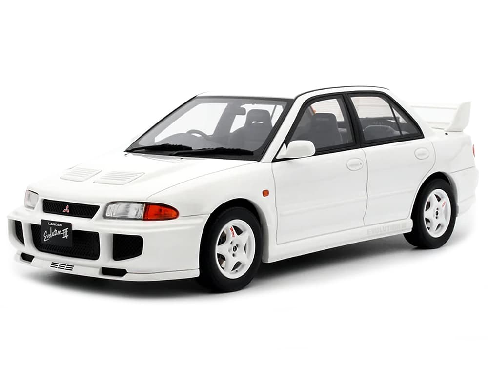 1995 Mitsubishi Lancer Evolution III RHD (Right Hand Drive) Scotia White Limited Edition to 3000 pieces Worldwide 1/18 Model Car by Otto Mobile