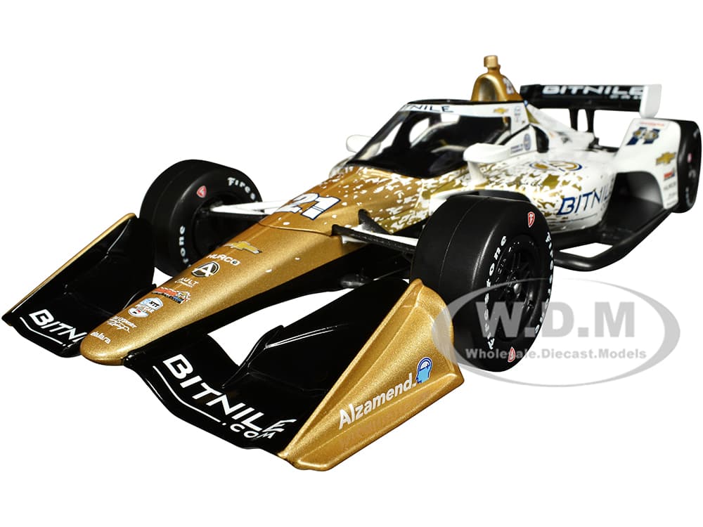 Dallara IndyCar 21 Rinus VeeKay "Bitnile" Ed Carpenter Racing (Road Course Configuration) "NTT IndyCar Series" (2023) 1/18 Diecast Model Car by Green