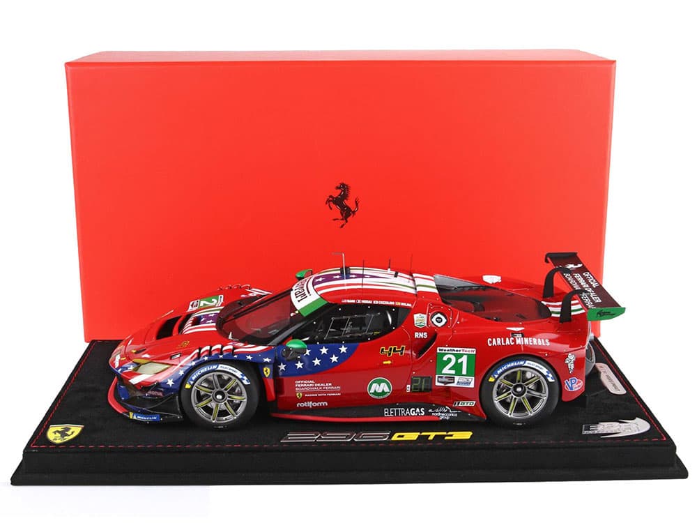 Ferrari 296 GT3 21 Kei Cozzolino - Francois Heriau - Simon Mann - Miguel Molina "AF Corse" "24 Hours of Daytona" (2024) with DISPLAY CASE Limited Edi