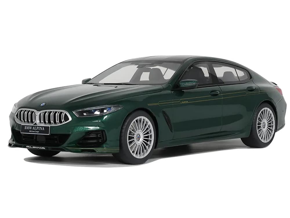 2023 BMW Alpina B8 Gran Coupe Green Metallic 1/18 Model Car by GT Spirit