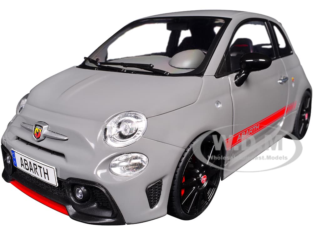 2022 Fiat 695 Abarth XSR Yamaha Record Gray with Red Stripes 1/18 Diecast Model Car by Solido