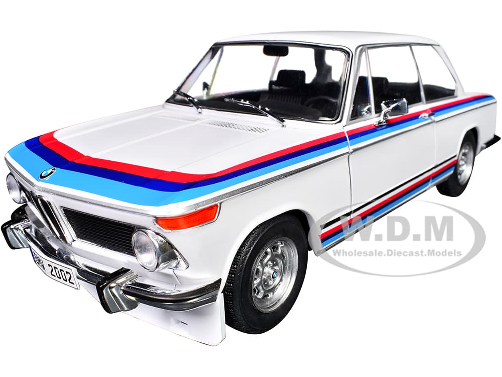 1971 BMW 2002 Tii Turbo "Evocation" White with Stripes 1/18 Diecast Model Car by Solido