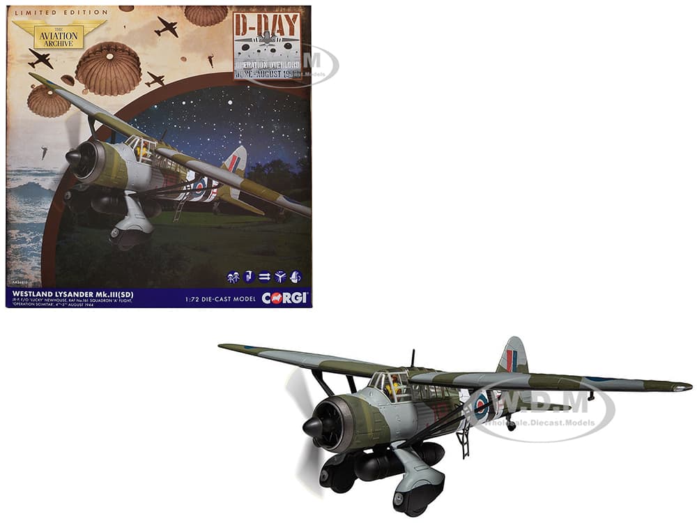 Westland Lysander Mk. III Aircraft "Lucky Newhouse No. 161 Squadron" (1944) British Royal Air Force "The Aviation Archive" Series 1/72 Diecast Model