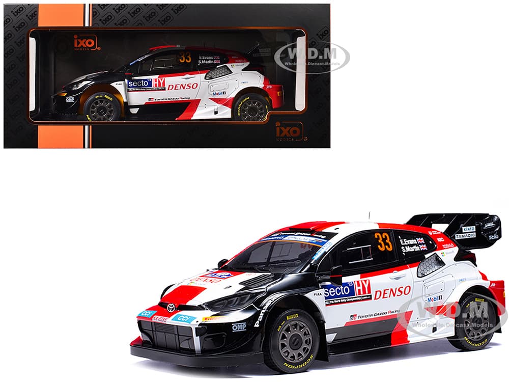Toyota GR Yaris Rally1 Hybrid 33 Elfyn Evans - Scott Martin Winner "Rally Finland" (2023) 1/18 Diecast Model Car by IXO Models