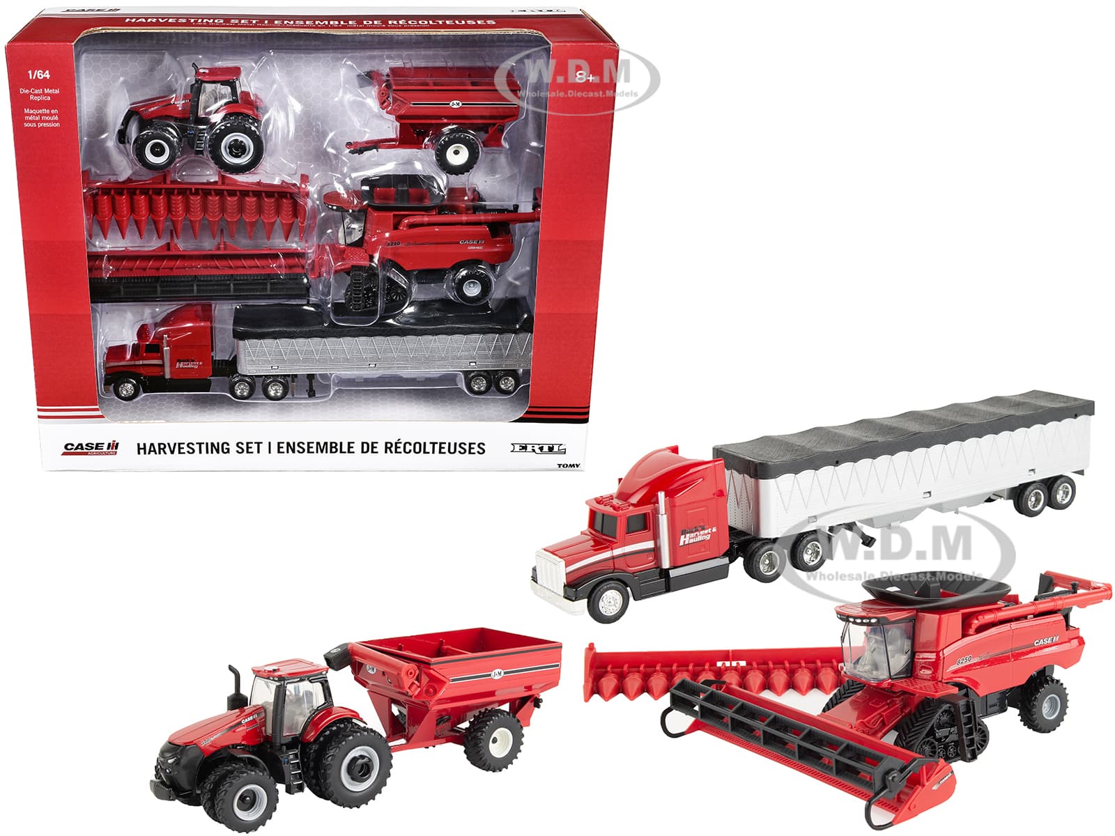 Case IH Harvesting Set of 4 pieces "Case IH Agriculture" Series 1/64 Diecast Models by ERTL TOMY