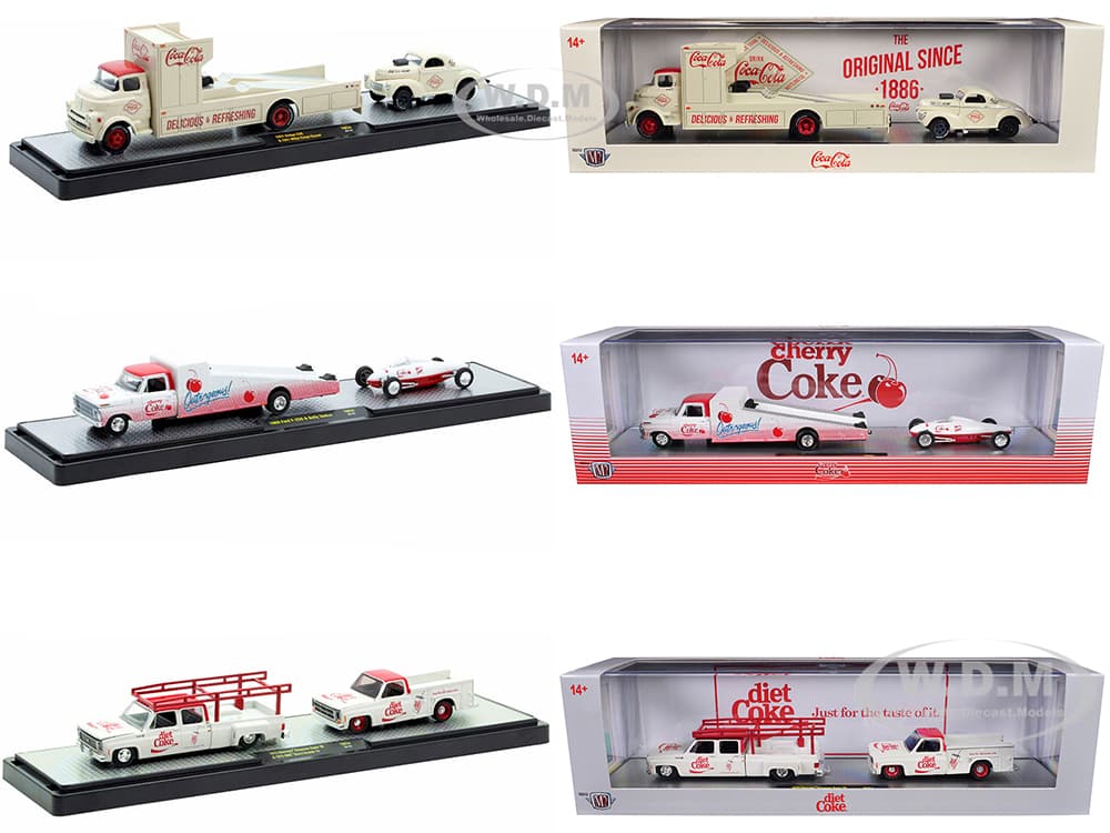 Auto Haulers "Coca-Cola" Set of 3 pieces Release 34 Limited Edition to 8000 pieces Worldwide 1/64 Diecast Models by M2 Machines