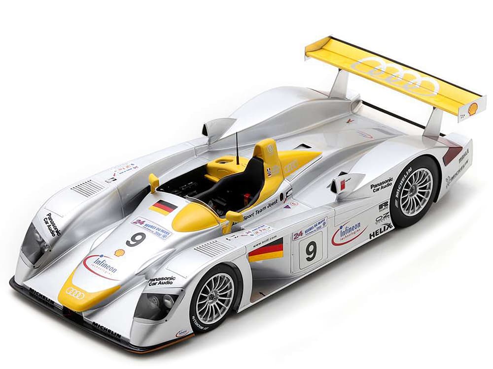 Audi R8 9 Laurent Aiello - Allan McNish - Stephane Ortelli "Audi Sport Team Joest" 2nd Place "24 Hours of Le Mans" (2000) with Acrylic Display Case 1