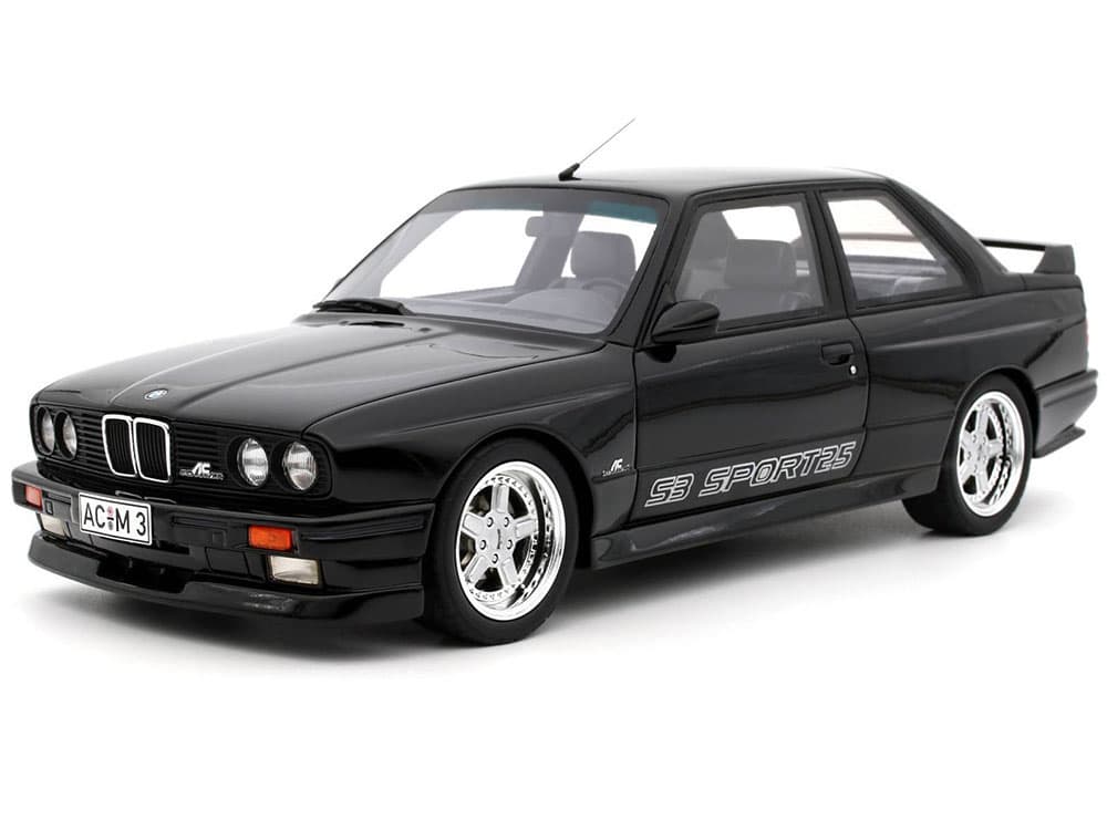 1985 BMW AC Schnitzer ACS3 Sport 2.5 Diamond Black Metallic Limited Edition to 3000 pieces Worldwide 1/18 Model Car by Otto Mobile