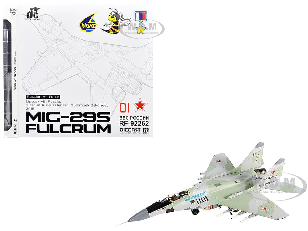 Mikoyan MiG-29S Fulcrum-C Fighter Aircraft "Hero of Russia General Sulambek Oskanov Lipetsk AB Russia" (2018) Russian Air Force 1/72 Diecast Model by