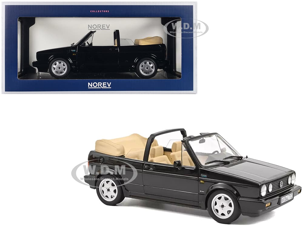 1992 Volkswagen Golf Cabriolet Black 1/18 Diecast Model Car by Norev